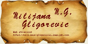 Milijana Gligorević vizit kartica